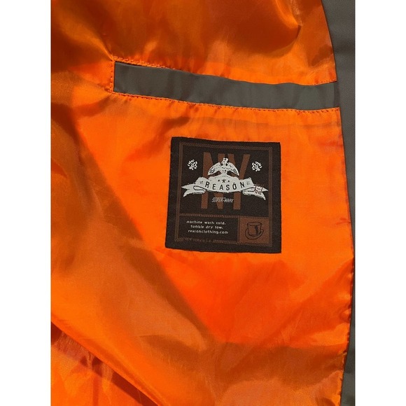 REASON Hooded lightweight Utility Jacket Green Orange Green Large Gorpcore - Picture 5 of 7